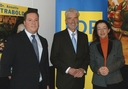 v.r.n.l.: FDP-Landtagskandidatin Dr. Annette Trabold, Prof. Dr. Ulrich Goll, stellv. Ministerprsident von Baden-Wrttemberg und Justizminister, Ersatzkandidat Tobias Weisbrod